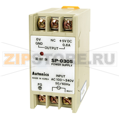 Блок питания импульсный 5 В/DC, 3 Вт, монтаж: на DIN-рейку Autonics SP-0305 