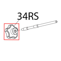 Manopola tir. par. M8, 5 lobi rosso Sirman Palladio 350
