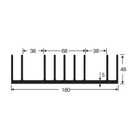 Радиатор 0.65 К/Вт, 100x180x48 мм Fischer Elektronik SK 53 100 SA