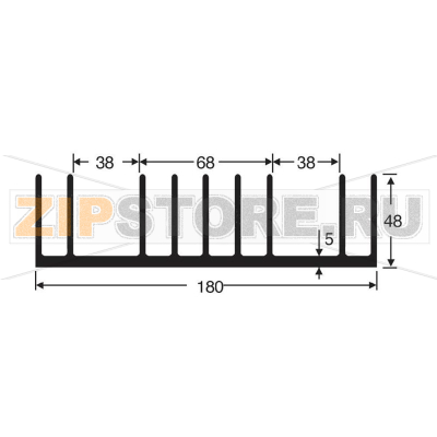 Радиатор 0.65 К/Вт, 100x180x48 мм Fischer Elektronik SK 53 100 SA 