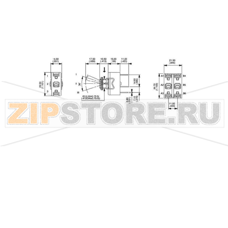 Тумблер 250 В/AC, 6 А, 2 x вкл/вкл, 1 шт APEM 6-646H/2 