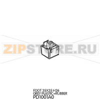 Foot 35X35 H26 grey plastic+rubber Unox XVC 105