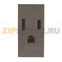 Розетка модульная US стандарта с заземлением, 2P+E, 1M, 15 А, 127 В, антрацитовый ABB 2CLA212800N1801