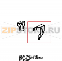 St. Steel muffle front corner Unox XVC 105E
