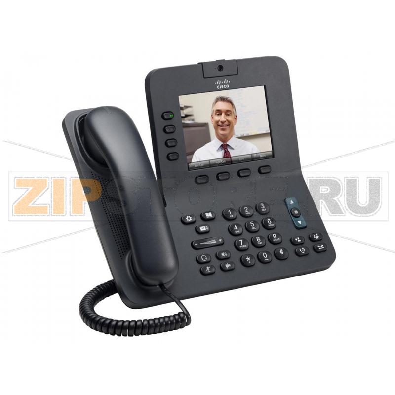 IP-видеотелефон 48 В/DC, 2xGE, 4 линии, RJ-45, 640х480 пкс, RJ-9/Bluetooth Cisco CP-8945-K9 