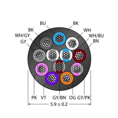 Кабель в катушке Turck CABLE12X0.14-XX-PVC-BK-100M/TEL 