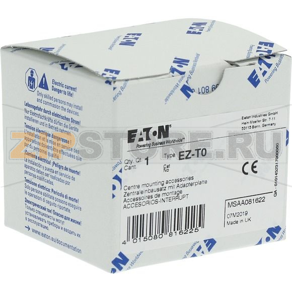 Комплект центрального монтажа, с адаптерной пластиной для T0-…/E, T3-…/E Eaton EZ-T0 