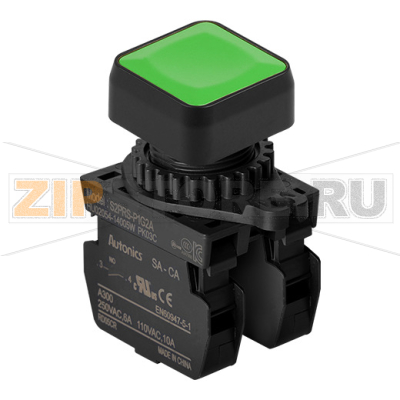 Выключатель кнопочный, Ø отверстия: 22/25 мм Autonics S2PRS-P1G2AM 
