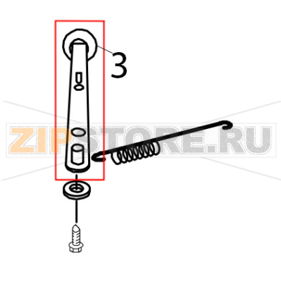 Switch lever and stud KitchenAid 5K45SSEWH Switch lever and stud KitchenAid 5K45SSEWHЗапчасть на деталировке под номером: 3