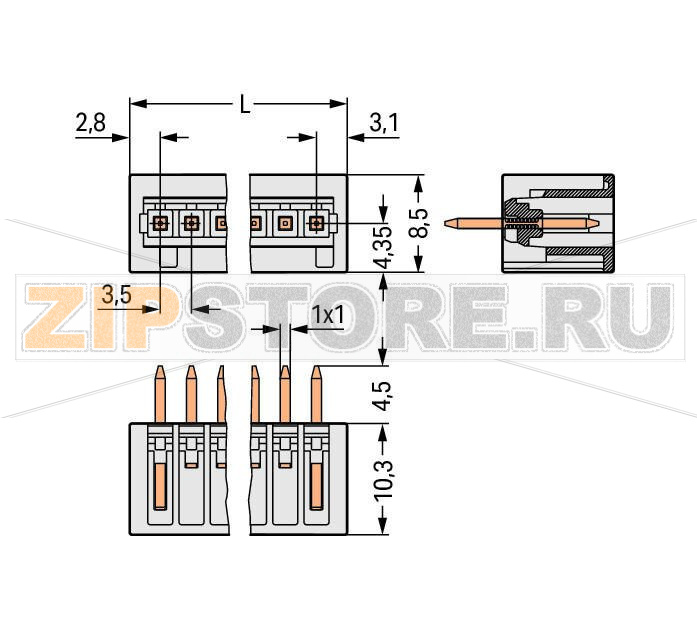 MCS MINI Вилка THT; 1.0 x 1.0 mm solder pin; прямые; 100% защита от неправильного подсоединения; Контакты с позолотой; Шаг контактов 3,5 мм; 4-пол.; светло-серые Wago 734-134/010-000 Сечение контактов 1 x 1 мм позволяет проводить ток до 10 A100% защита от неправильного подсоединенияВозможны варианты кодировки...