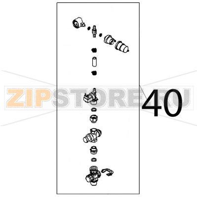 Water intake unit Angelo Po FX61E1 Water intake unit Angelo Po FX61E1Запчасть на деталировке под номером: 40