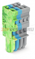 1-проводниковая розетка; 4 mm; 4-пол.; 4,00 mm; желто-зеленые,синие,серые Wago 769-104/000-039
