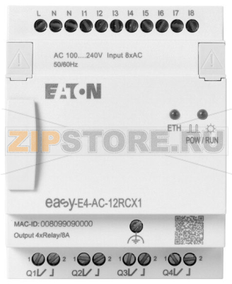 Реле управления, easyE4, 100–240 В перем. тока, 110–220 В пост. тока Eaton EASY-E4-AC-12RCX1 