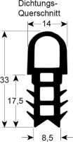 Door seal, complete frame 625x480mm  OS/
