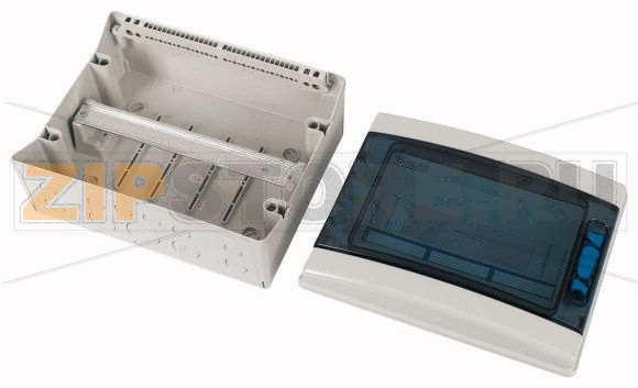Шкаф навесной IP65, 1 ряд 12 модулей УФ-стойкий поликарбонат, N/PE клеммы Eaton IKA-1/12-ST-UV 