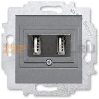 USB-розетка двойная, сталь ABB 2CHH290040A6069