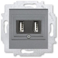 USB-розетка двойная, сталь ABB 2CHH290040A6069