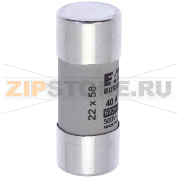 Предохранитель, 40 A, AC 690 В, 80 кА, 22x58 мм, gL/gG, IEC Eaton CYLINDRICAL FUSE 22x58 40A GG 