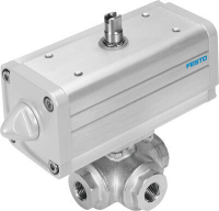Кран шаровой с приводом Festo VZBA-3/8"-GGG-63-32L-F0304-V4V4T-PP30-R-90-C