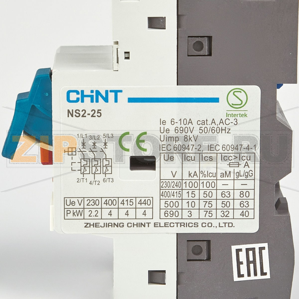 Мотор-автомат 6-10 A Chint NS2-25 