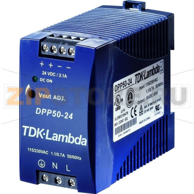 Блок питания на DIN-рейку 24 В, 2.1 А, 50 Вт TDK-Lambda DPP-50-24 