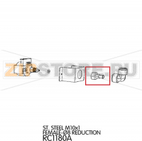 St. Steel M10x1 Female-Ø8 reduction Unox XFT 133
