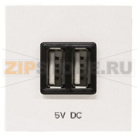 USB-переходник, 2М, 2х750 мА, 1х1500 мА, альпийский белый ABB 2CLA228500N1101