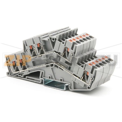 Клемма проходная Push-in, серая CHIKU RPVTT 2,5S-TWIN 