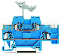 Double-deck terminal block; Through/through terminal block; with additional jumper position on lower level; suitable for Ex i applications; for DIN-rail 35 x 15 and 35 x 7.5; 2.5 mm; CAGE CLAMP®; 2,50 mm; blue/blue Wago 280-530
