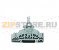 Stud terminal block; lateral marker slots; for DIN-rail 35 x 15 and 35 x 7.5; 1 stud, M6; 35,00 mm?; gray Wago 885-106