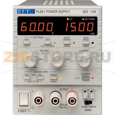Блок питания лабораторный, регулируемый, 0-60 В/DC, 0-1.5 А, 90 Вт Aim-TTi PL601 