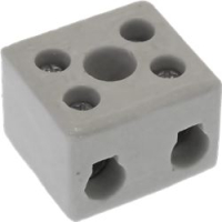 TERMINAL BLOCK 2 POLES PORCELAINE