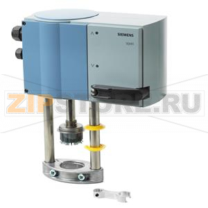 SQV91P40 - Электромоторный привод, 1100 Н, 20/40 мм, AC/DC 24 В, 3P / DC 010 В / DC 420 мА, с пружинным возвратом, шток втянут, 120 сек Siemens SQV91P40 