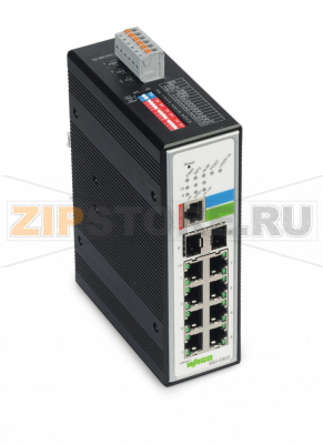 Промышленный управляемый переключатель; 8 портов 100Base-TX; 2-слотовый 1000Base-SX/LX; темный металл Wago 852-303 