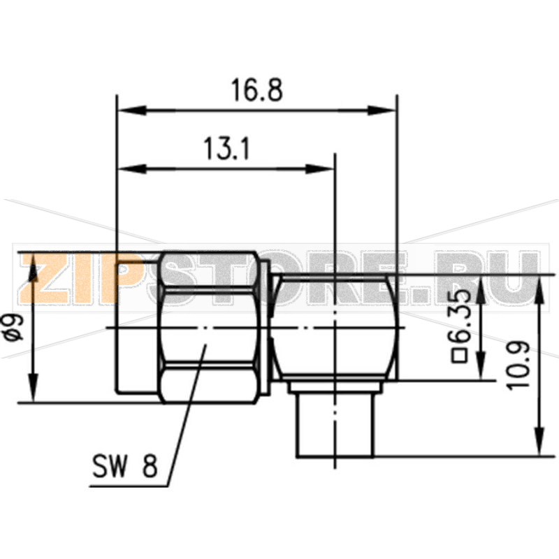 Разъем SMA, 50 Ом, 1 шт Telegärtner J01150A0141 