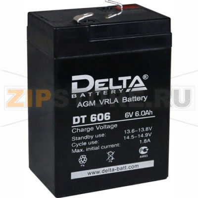 Delta DT 606 Свинцово-кислотный аккумулятор Delta DT 606 (характеристики): Напряжение - 6В; Емкость - 6Ач; Габариты: 70 мм x 47 мм x 107 мм, Вес: 0,9 кгТехнология аккумулятора: AGM VRLA Battery