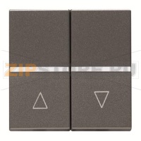 Механизм выключателя жалюзи клавишный, с фиксацией, двухмодульный, антрацитовый ABB 2CLA224410N1801