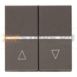 Механизм выключателя жалюзи клавишный, с фиксацией, двухмодульный, антрацитовый ABB 2CLA224410N1801 