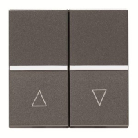 Механизм выключателя жалюзи клавишный, с фиксацией, двухмодульный, антрацитовый ABB 2CLA224410N1801