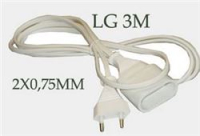 PROLONGATEUR 3M 6A 2X0,75MM