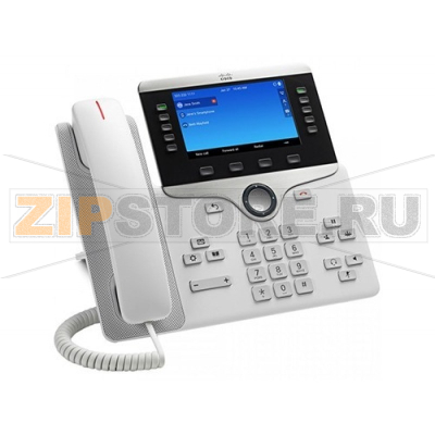 IP-телефон 2xGE (PoE), 5xSIP, 800x480 пкс, белый Cisco CP-8851-W-K9= 