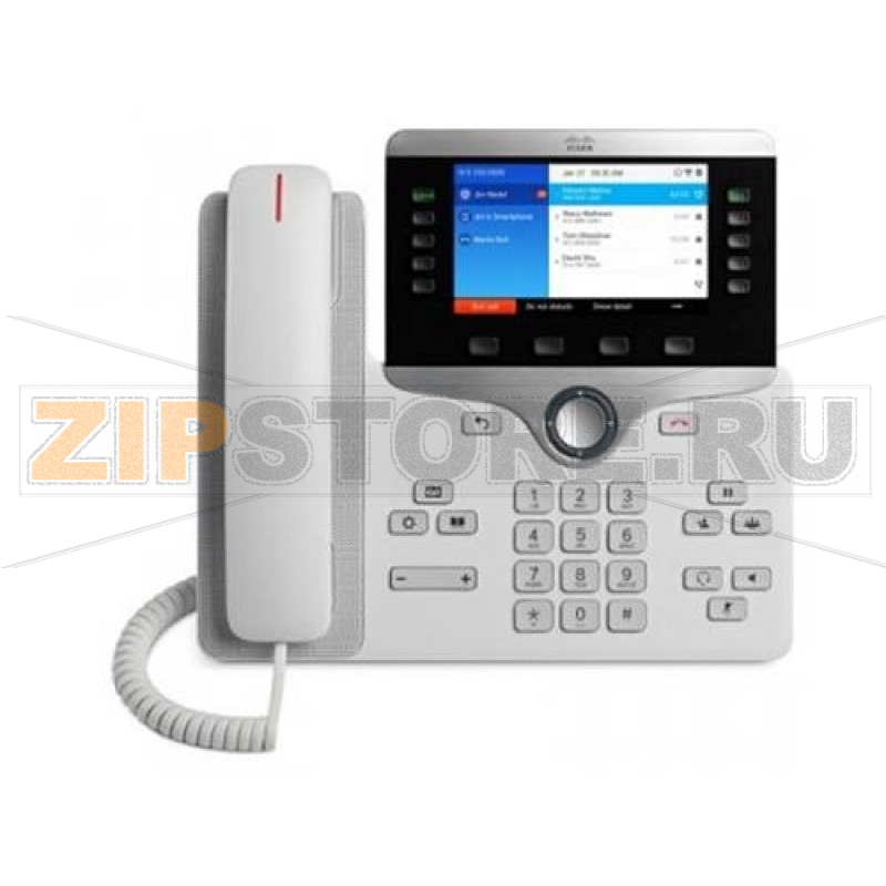 IP-телефон 2xGE (PoE), 5xSIP, 800x480 пкс, белый Cisco CP-8851-W-K9= 