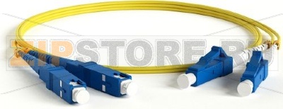 Hyperline FC-D2-9-LC/UR-SC/UR-H-2M-LSZH-YL (FC-9-LC-SC-UPC-2M) Патч-корд волоконно-оптический (шнур) SM 9/125 (OS2), LC/UPC-SC/UPC, duplex, LSZH, 2 м 