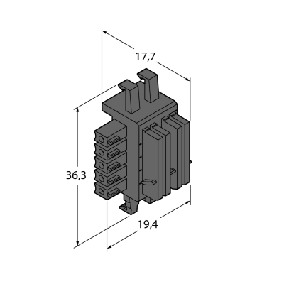 Power bridge t-bus connector Turck BUCHSE 5POL 90° RM3,81 2R THD 