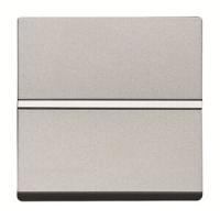 Механизм одноклавишного переключателя с клавишей, двухмодульный, серебристый ABB 2CLA220200N1301