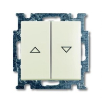 Выключатель двухклавишный, однополюсный, шале-белый ABB 2CKA001413A1102