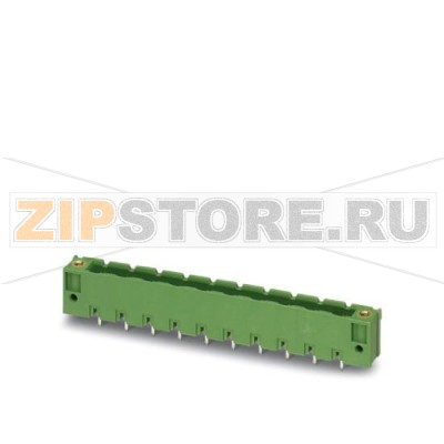 Ответная часть разъема Phoenix Contact GMSTBV 2,5/10-GF-7,62 Номинальный ток: 12 А, Расчетное напряжение (III/2): 630 В, Полюсов: 10, Размер шага: 7,62 мм, Цвет: зеленый, Поверхность контакта: олово, Монтаж: пайка.Минимальный заказ: 50 шт.Упаковка: 50 шт.
