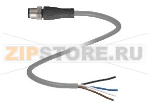 Кабель датчика-исполнительного устройства Cable connector V1S-G-2M-PVC Pepperl+Fuchs Описание оборудованияCable connector, M12, 4-pin, PVC cable