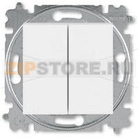 Выключатель двухклавишный, белый/ледяной ABB 2CHH590545A6001