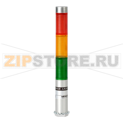 Колонна сигнальная c СИД модулем, светодиодная, алюминиевая, компактная, Ø: 25 мм, режим работы: постоянное/мигающее свечение Autonics PLDS-302-RYG 